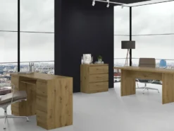 Cassettiera moderna con 3 cassetti 70x40x75 cm rovere CMMT6