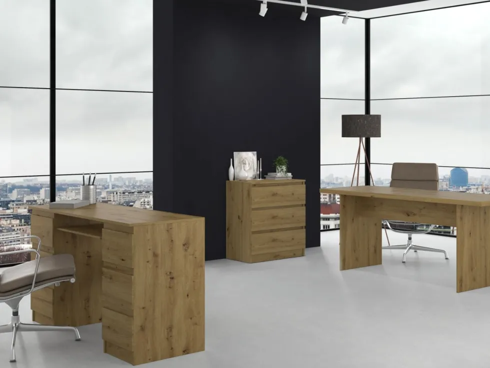 Cassettiera moderna con 3 cassetti 70x40x75 cm rovere CMMT6