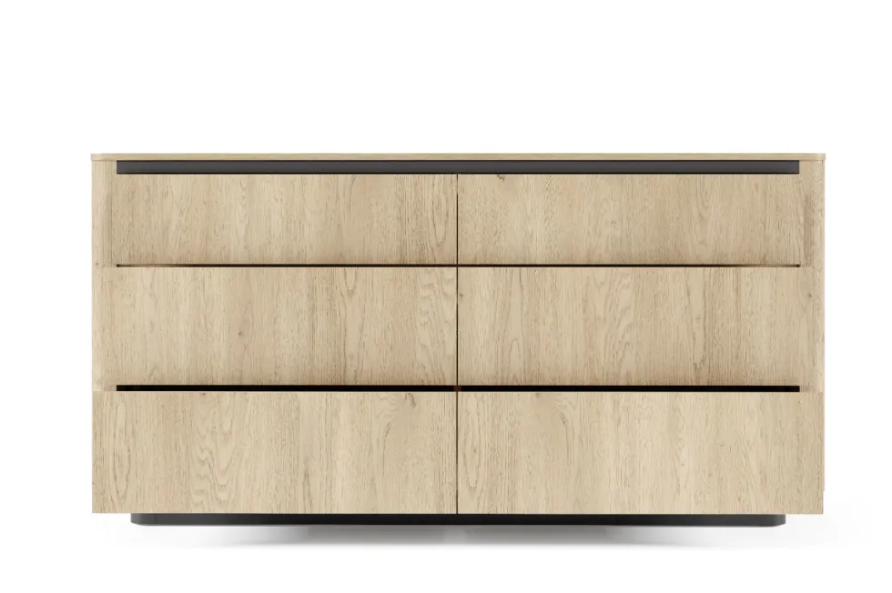 Cassettiera moderna con 6 cassetti in rovere e nero CLK12
