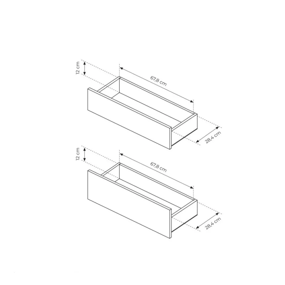 Cassettiera moderna con 6 cassetti in rovere e nero CLK12