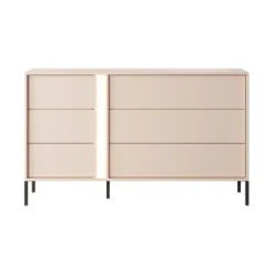 Cassettiera moderna con luce LED 137x81cm beige CLK10