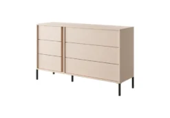 Cassettiera moderna con luce LED 137x81cm beige CLK10