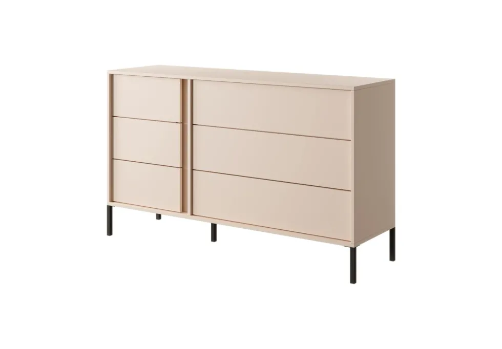 Cassettiera moderna con luce LED 137x81cm beige CLK10