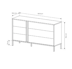 Cassettiera moderna con luce LED 137x81cm beige CLK10