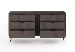 Cassettiera moderna 163x81 cm con 6 cassetti quercia scuro CLK13