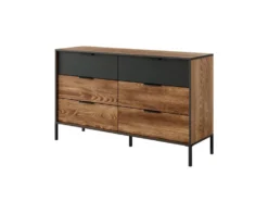 Cassettiera moderna 137x81cm marrone e nero CLK5
