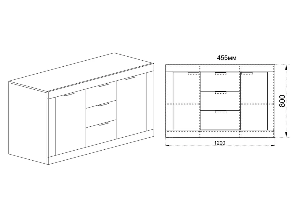 Cassettiera per camera da letto moderna CI3034