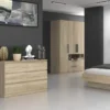 Cassettiera per camera da letto con 6 cassetti 120x30x75 cm rovere chiaro CMMT10