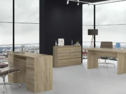Cassettiera per camera da letto con 6 cassetti 120x30x75 cm rovere chiaro CMMT10