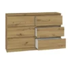 Cassettiera per camera da letto con 6 cassetti 120x30x75 cm rovere CMMT10