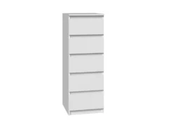 Cassettiera per camera da letto con 5 cassetti 40x45x111 cm bianca CMMT14