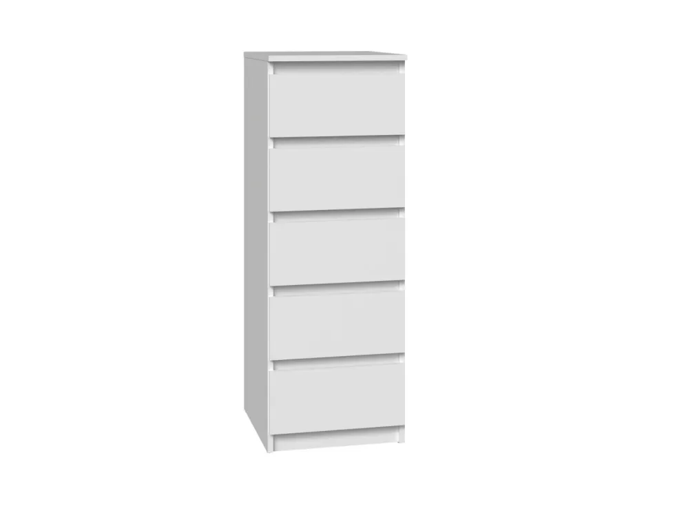 Cassettiera per camera da letto con 5 cassetti 40x45x111 cm bianca CMMT14