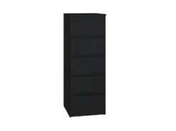 Cassettiera per camera da letto con 5 cassetti 40x45x111 cm nera CMMT14