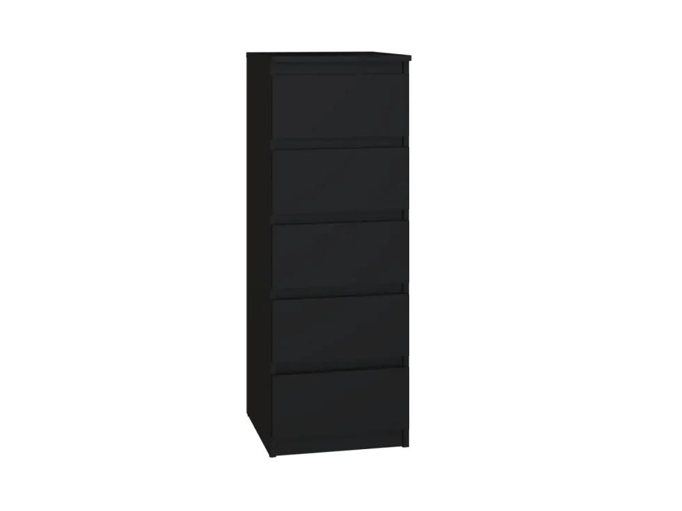 Cassettiera per camera da letto con 5 cassetti 40x45x111 cm nera CMMT14