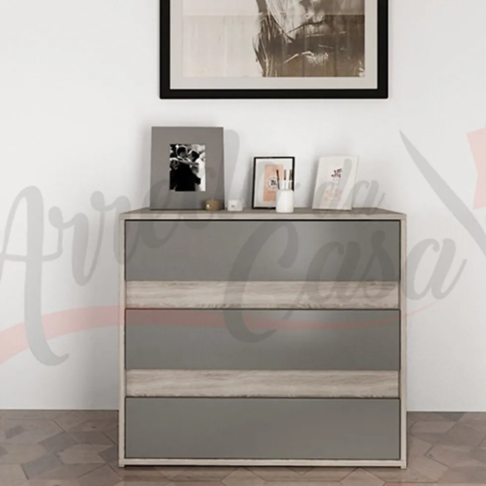 Cassettiera rovere grigio moderna CI1