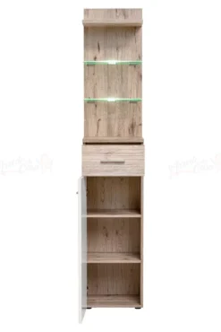 Colonna armadio con led bianca e quercia ACP3