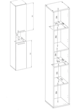 Colonna bagno alta 31x174 con vano a giorno bianco lucido CBT2
