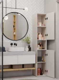 Colonna bagno alta 31x174 con vano a giorno beige cashmere CBT2