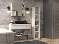 Colonna bagno alta 31x174 con vano a giorno bianco opaco CBT2
