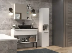 Colonna bagno alta 31x174 con vano a giorno bianco opaco CBT2