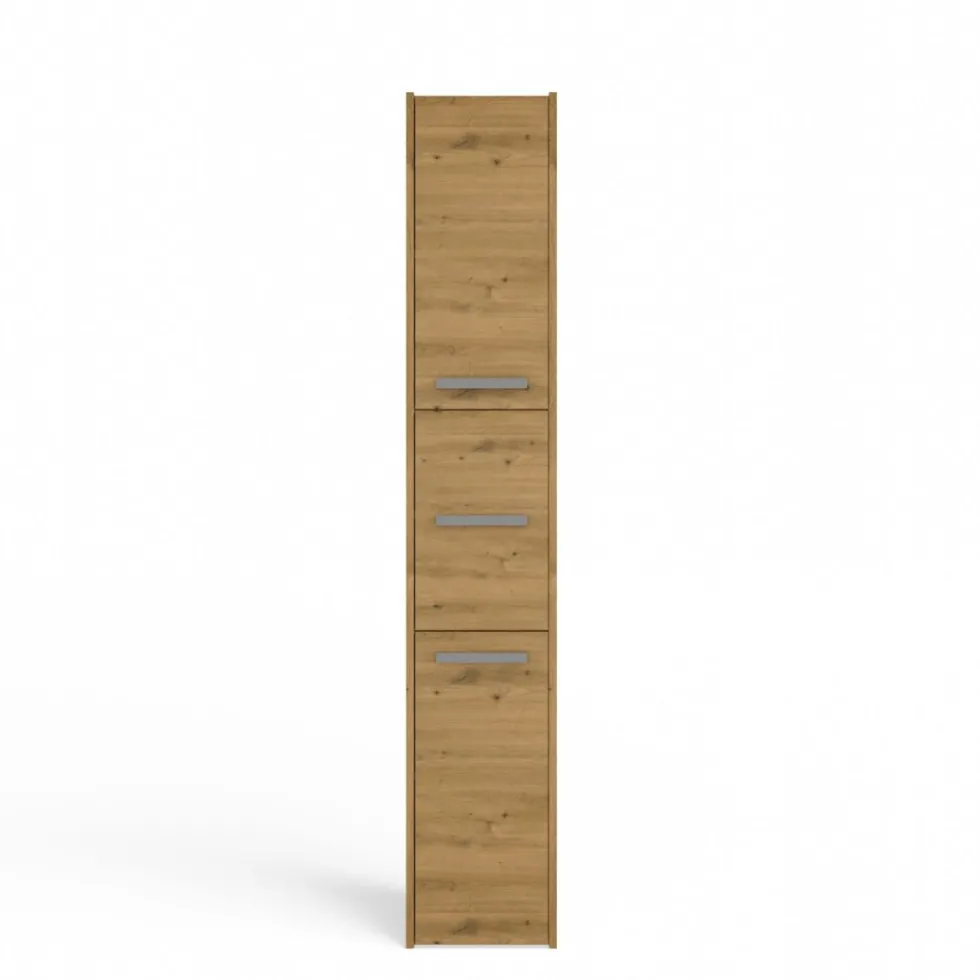Colonna bagno minimal 30x170 cm a 3 ante rovere CBT7