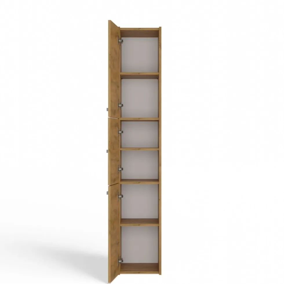Colonna bagno minimal 30x170 cm a 3 ante rovere CBT7