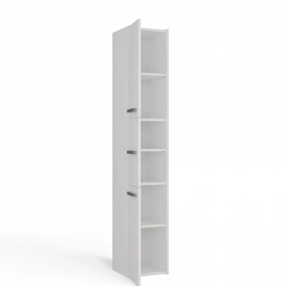 Colonna bagno minimal 30x170 cm a 3 ante bianco opaco CBT7