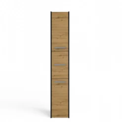 Colonna bagno minimal 30x170 cm a 3 ante rovere e antracite CBT7