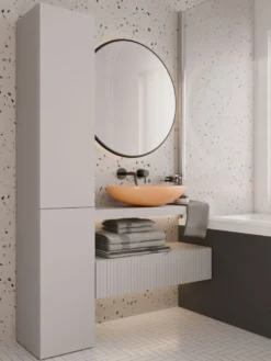 Colonna bagno moderna 31x174 a 2 ante beige cashmere CBT3