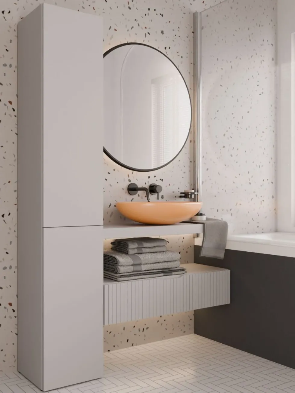 Colonna bagno moderna 31x174 a 2 ante beige cashmere CBT3