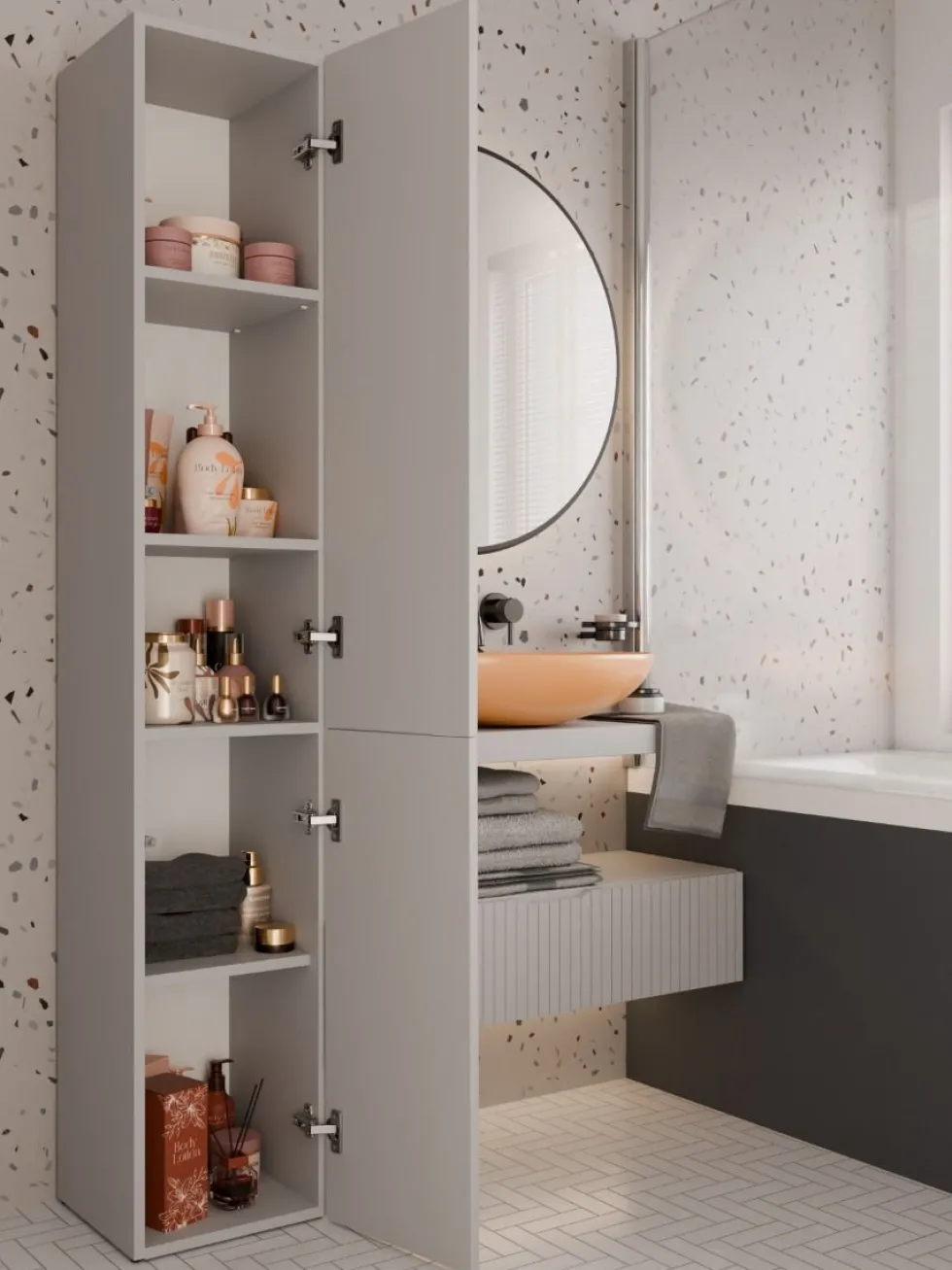 Colonna bagno moderna 31x174 a 2 ante beige cashmere CBT3