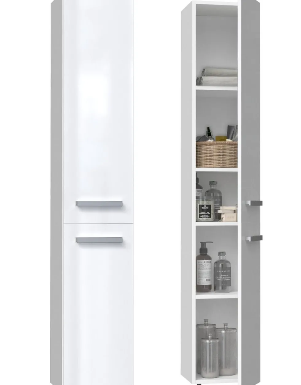 Colonna bagno moderna 31x174 a 2 ante bianco lucido CBT3