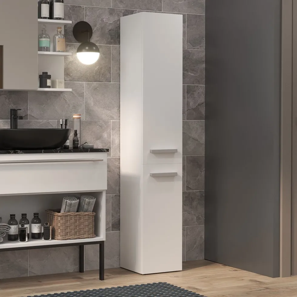Colonna bagno moderna 31x174 a 2 ante bianco opaco CBT3