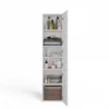 Colonna bagno moderna 40x170 cm a 3 ante bianco opaco CBT9