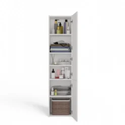 Colonna bagno moderna 40x170 cm a 3 ante bianco opaco CBT9