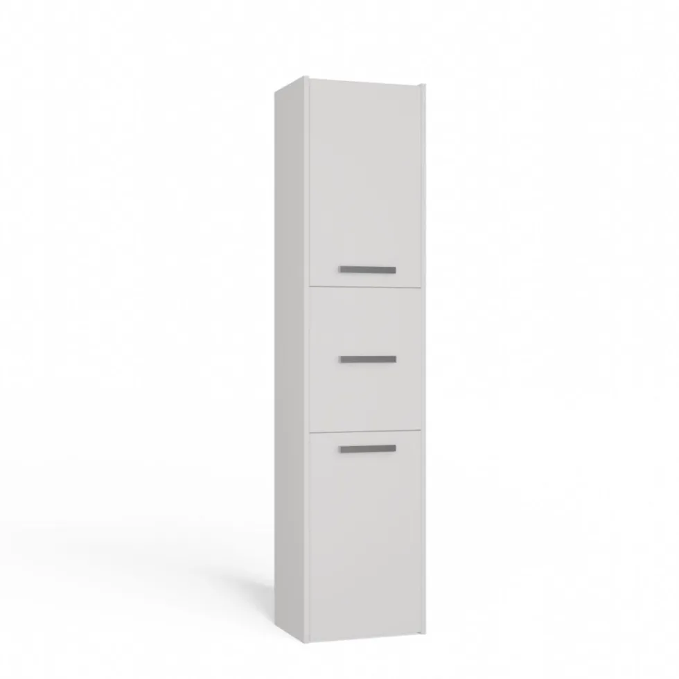 Colonna bagno moderna 40x170 cm a 3 ante bianco opaco CBT9