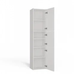 Colonna bagno moderna 40x170 cm a 3 ante bianco opaco CBT9