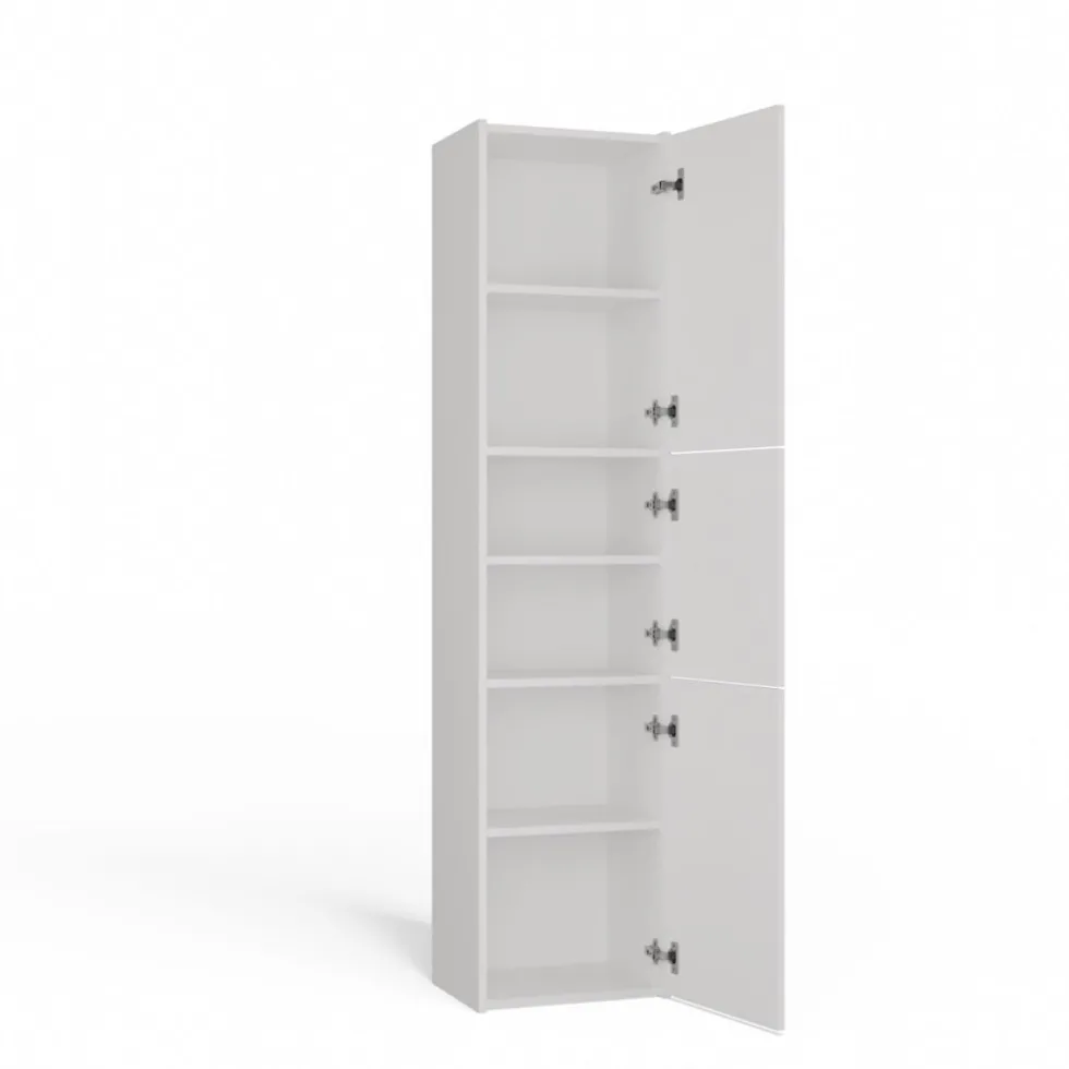 Colonna bagno moderna 40x170 cm a 3 ante bianco opaco CBT9