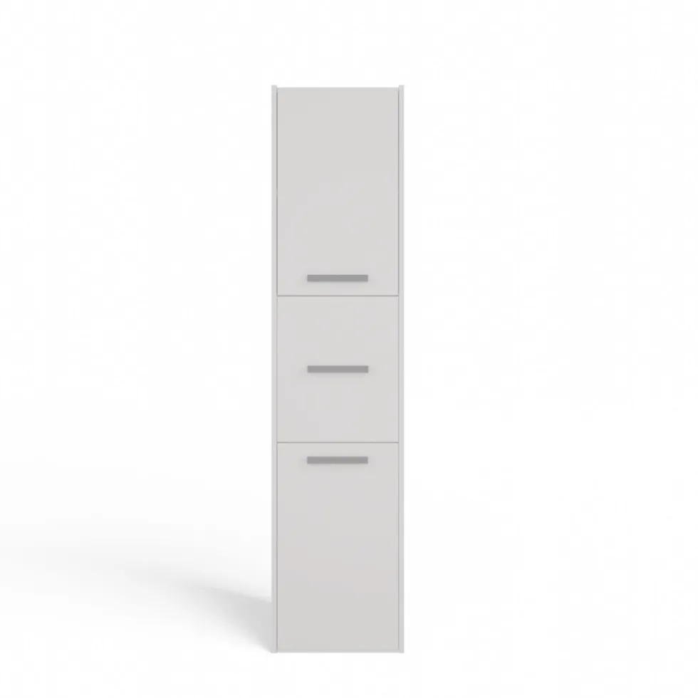 Colonna bagno moderna 40x170 cm a 3 ante bianco opaco CBT9