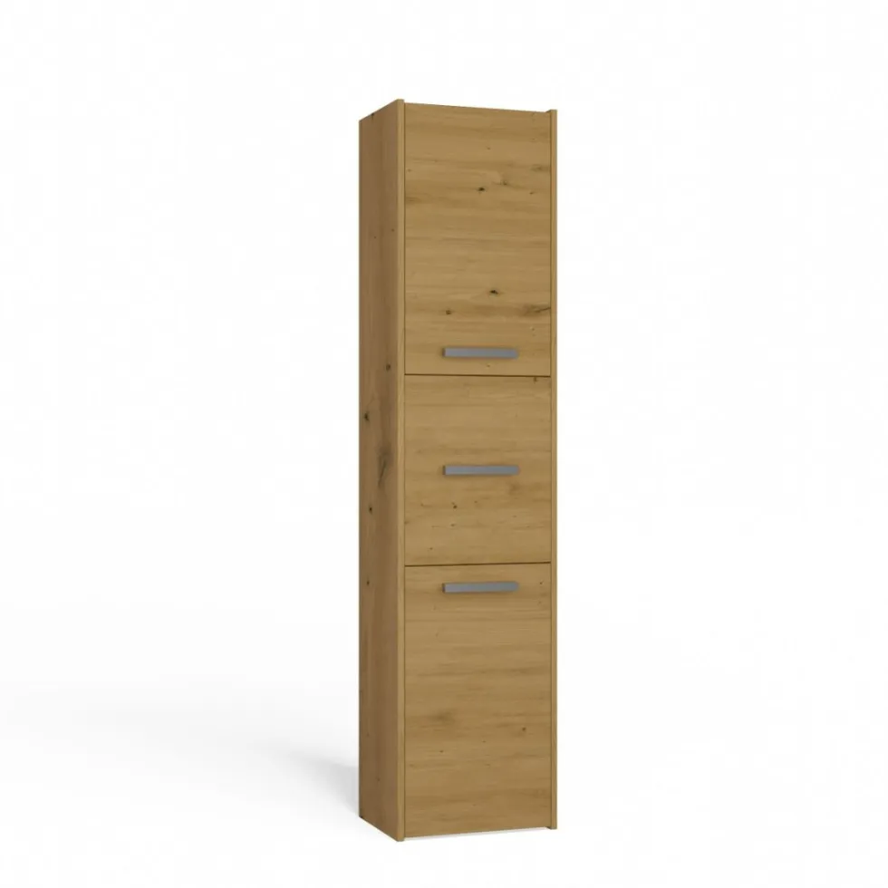 Colonna bagno moderna 40x170 cm a 3 ante rovere CBT9