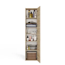 Colonna bagno moderna 40x170 cm a 3 ante rovere chiaro CBT9