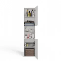 Colonna bagno salvaspazio 40x170 cm con vani a giorno bianco opaco CBT8