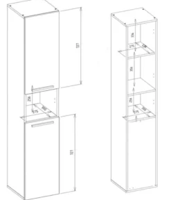 Colonna bagno salvaspazio 31x174 con cesto portabiancheria bianco opaco CBT4