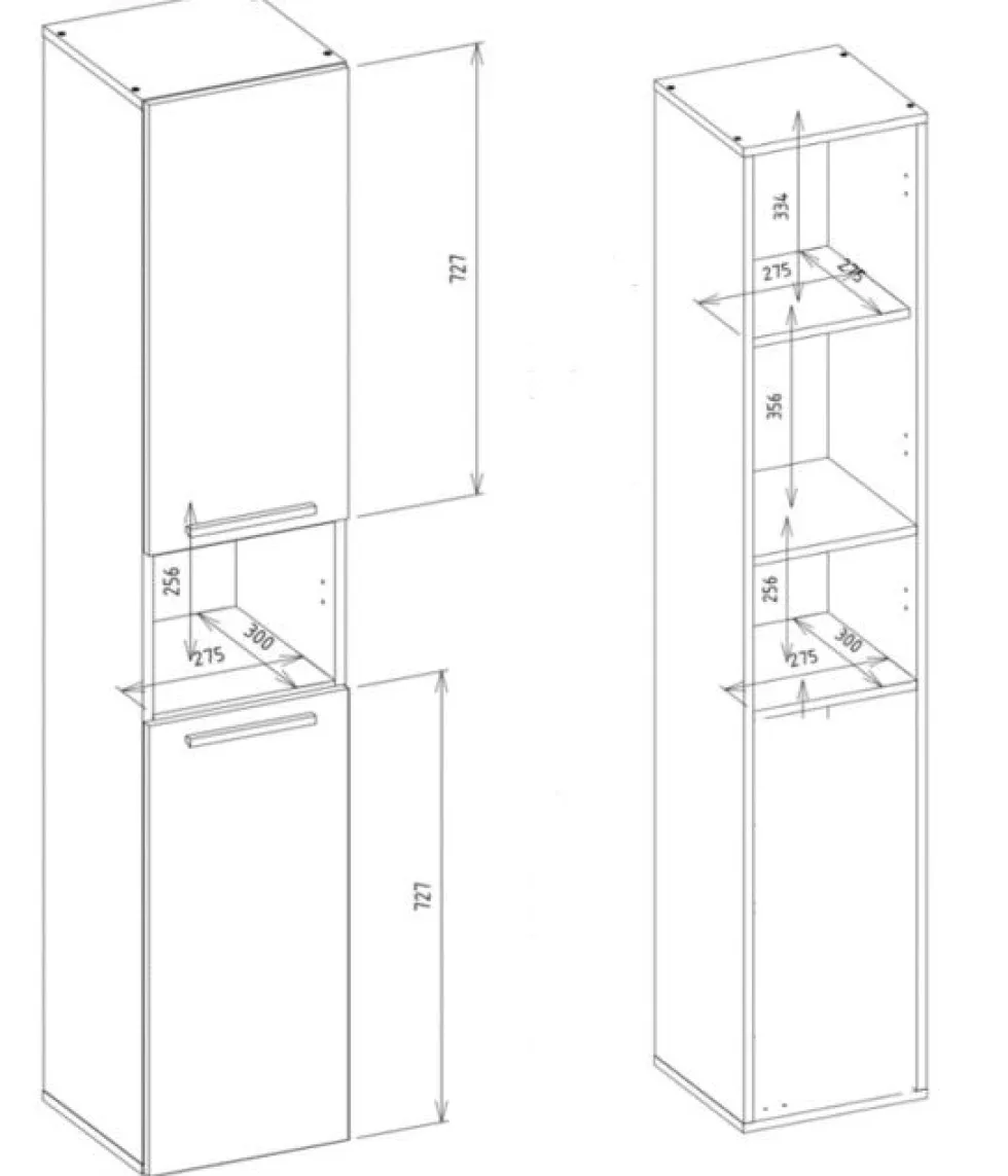 Colonna bagno salvaspazio 31x174 con cesto portabiancheria bianco opaco CBT4