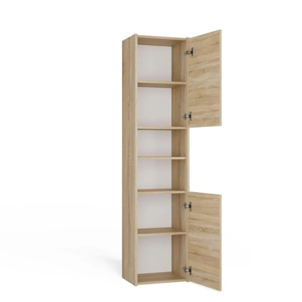 Colonna bagno salvaspazio 40x170 cm con vani a giorno rovere chiaro CBT8