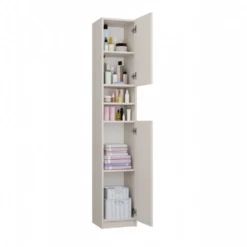 Colonna bagno salvaspazio 32x180 cm con 2 ante beige cashmere CBT1