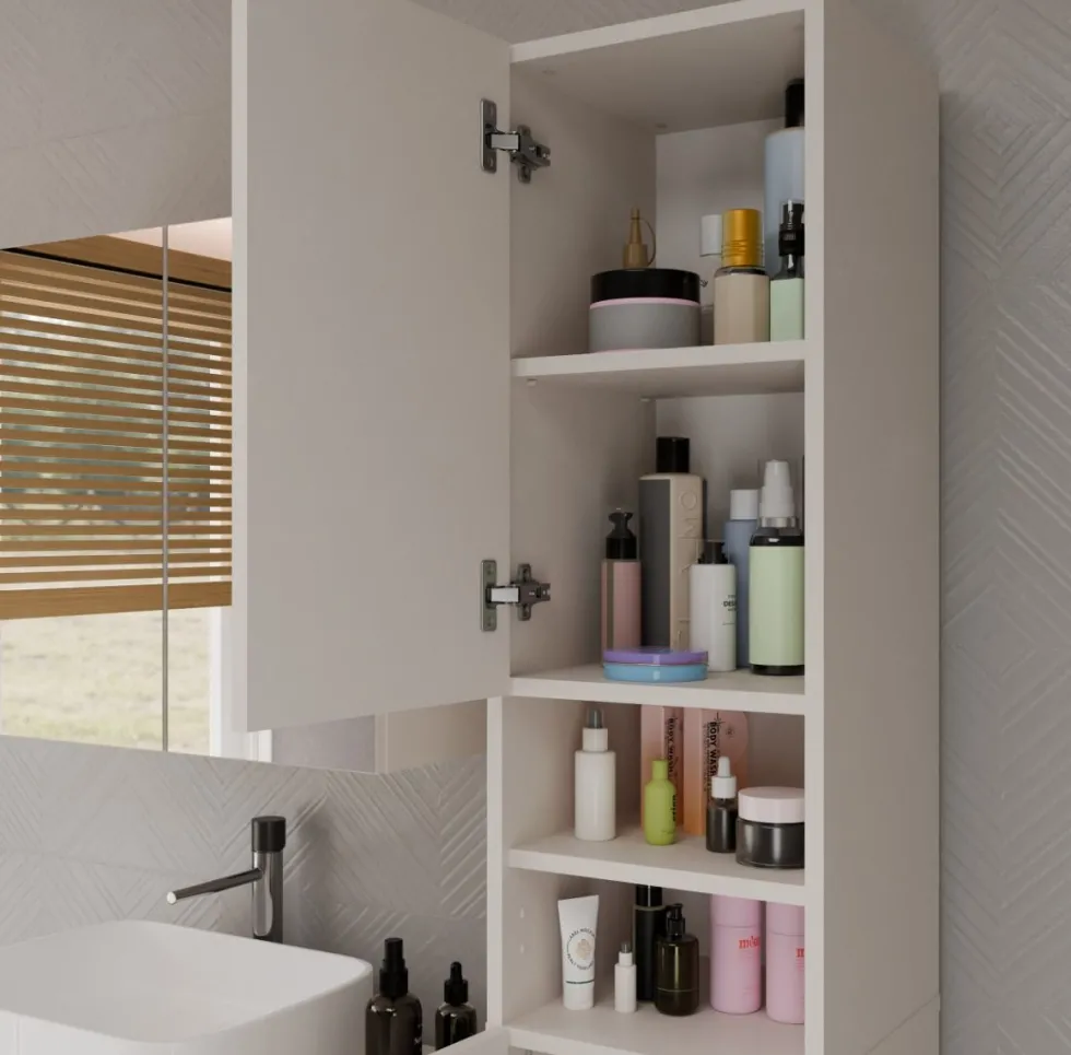 Colonna bagno salvaspazio 32x180 cm con 2 ante beige cashmere CBT1