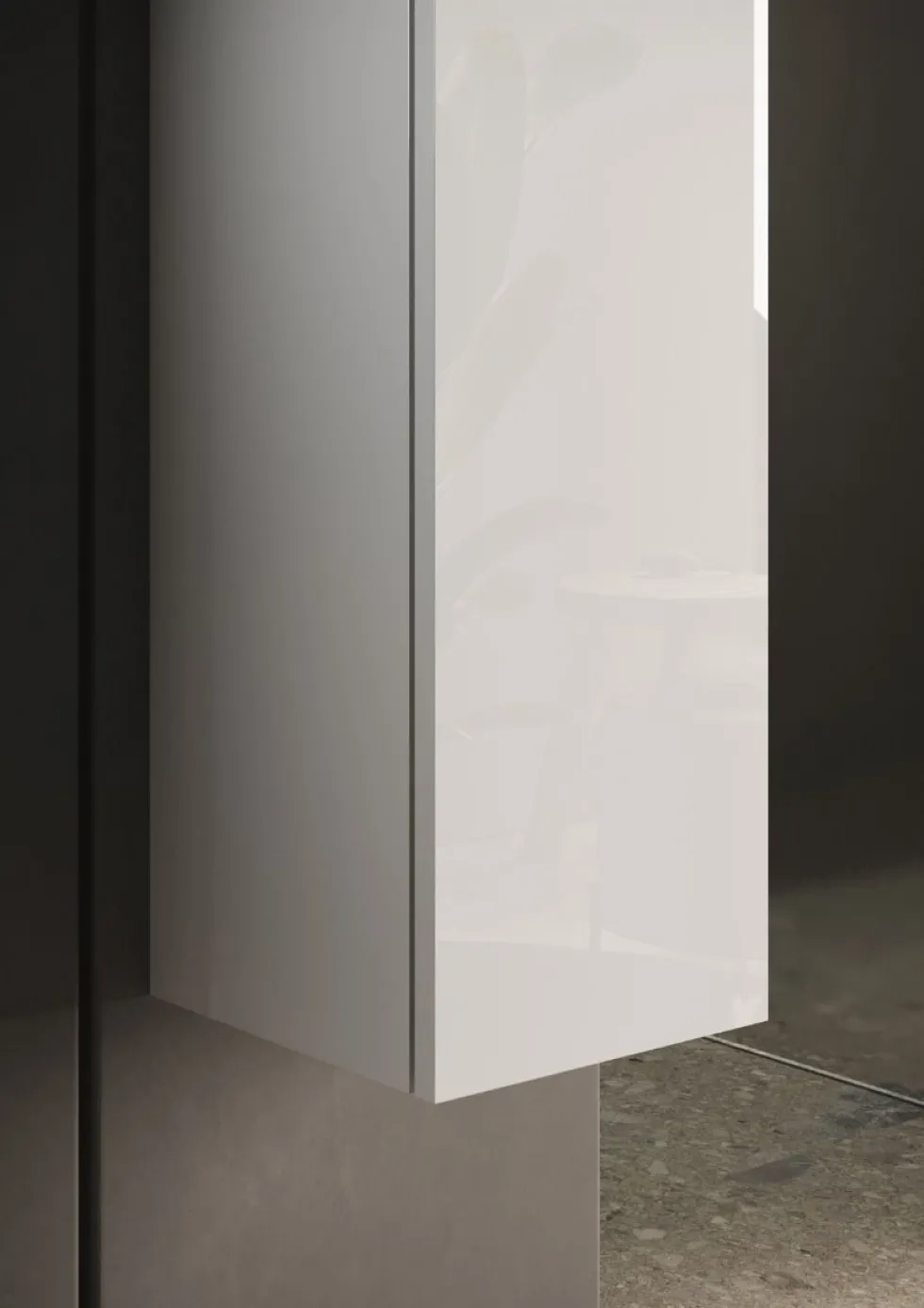 Colonna bagno sospesa 25x138 cm bianco lucido con 4 ripiani COL2