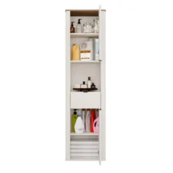 Colonna bagno sospesa 48x178 cm in cashmere e rovere CBT11