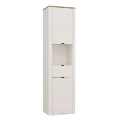 Colonna bagno sospesa 48x178 cm in cashmere e rovere CBT11